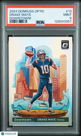 2024 Panini Donruss Optic Downtown! Drake Maye #13 PSA 9